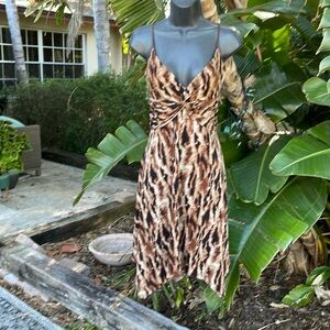giorgio fiorelli leopard print asymmetric dress